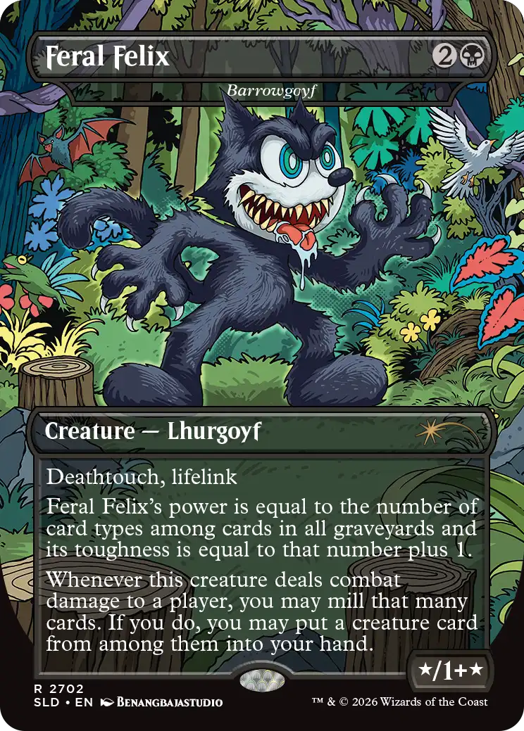 Barrowgoyf als „Feral Felix" (Secret Lair)