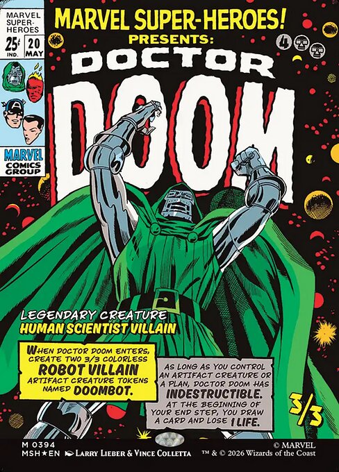 Doctor Doom (Showcase): Pre-Release rund €150 auf Cardmarket — die Sorte Booster-Fun-Chase, die den Box-Wert nach oben zieht
