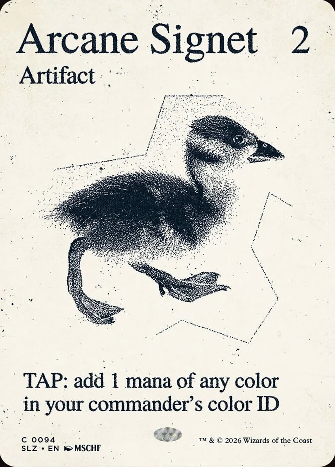 Arcane Signet aus dem Zeta Set: Fotokopie eines jungen Schwans statt eines Artefakts